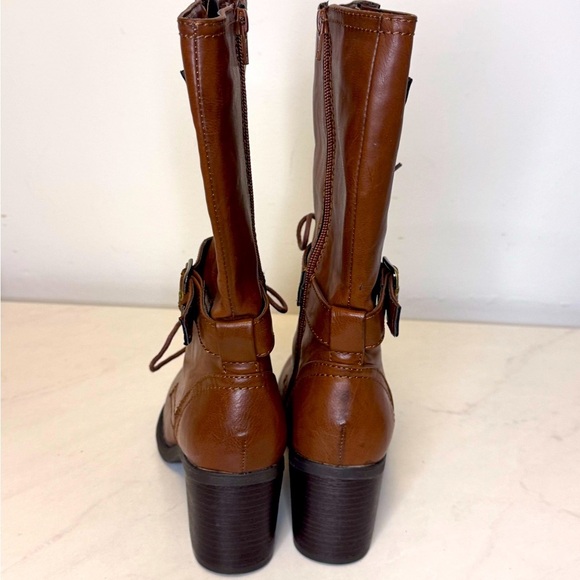 Sonoma Brown Lace Up Riding Boots with Buckle Straps - Picture 7 of 10